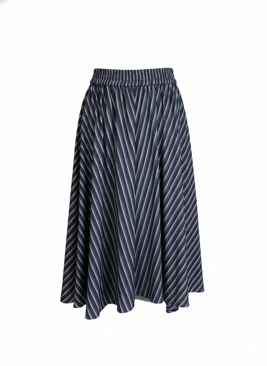 MB014-D 女裝牛仔藍間半身裙