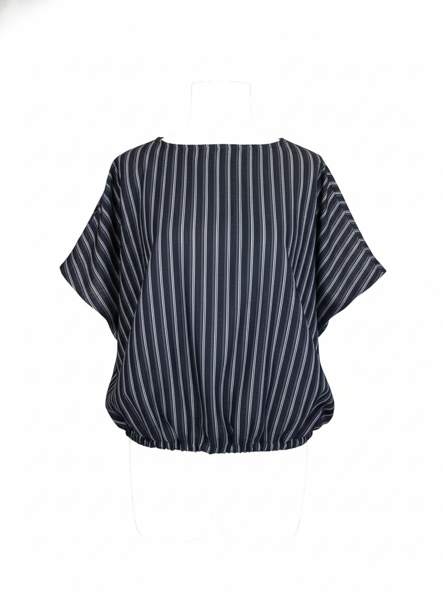 MB013-D 女裝牛仔藍間寬鬆上衣