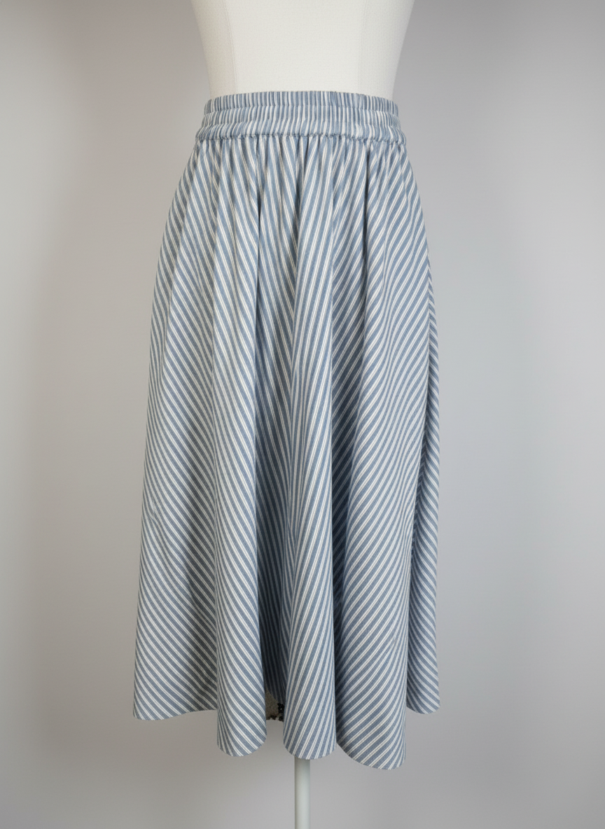 MB014-L 女裝淺藍間半身裙