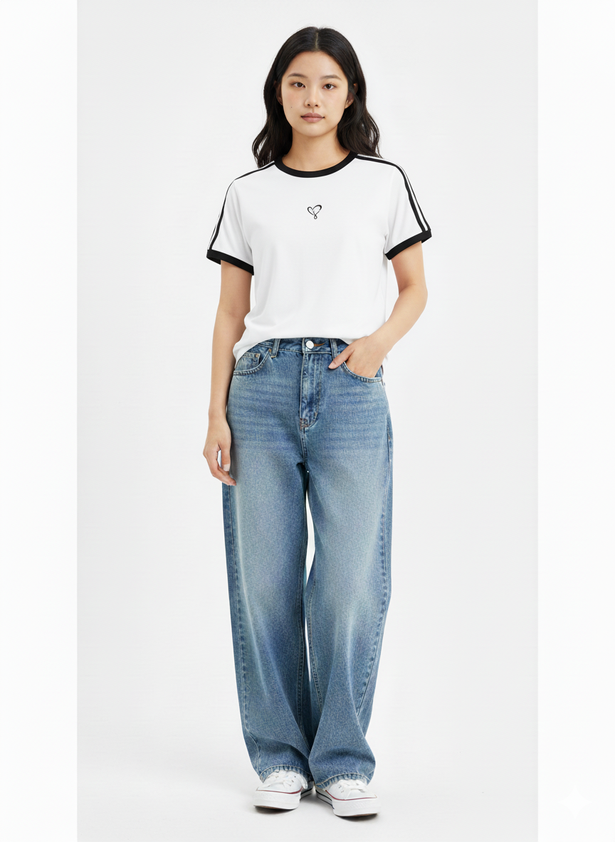 MT004-W 女裝全棉寛鬆Tee