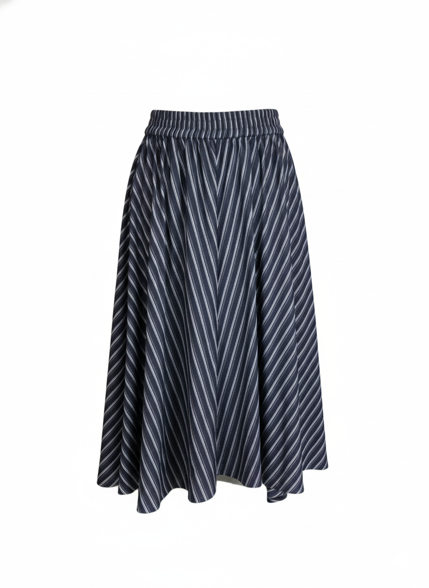 MB014-D 女裝牛仔藍間半身裙